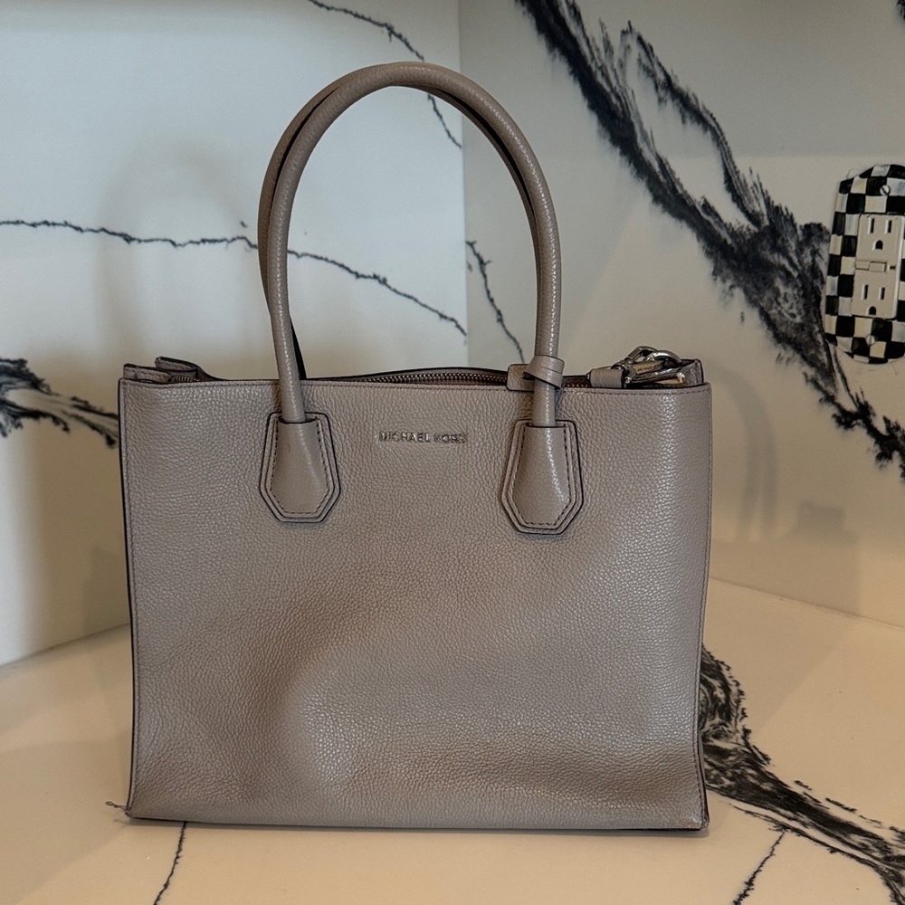 Michael Kors Taupe Leather Satchel